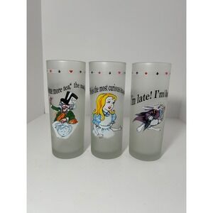 Dartington Cardew Design Alice in Wonderland Frosted‎ Glass Tumblers Set of 3